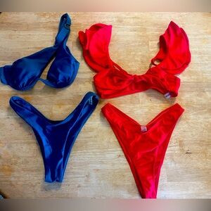 SHEIN blue and red bikinis bundle size  small